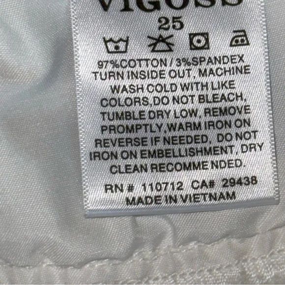 NEW Vigoss Distressed White Ace High‎ Rise Bermuda Shorts size 25 - Picture 7 of 9